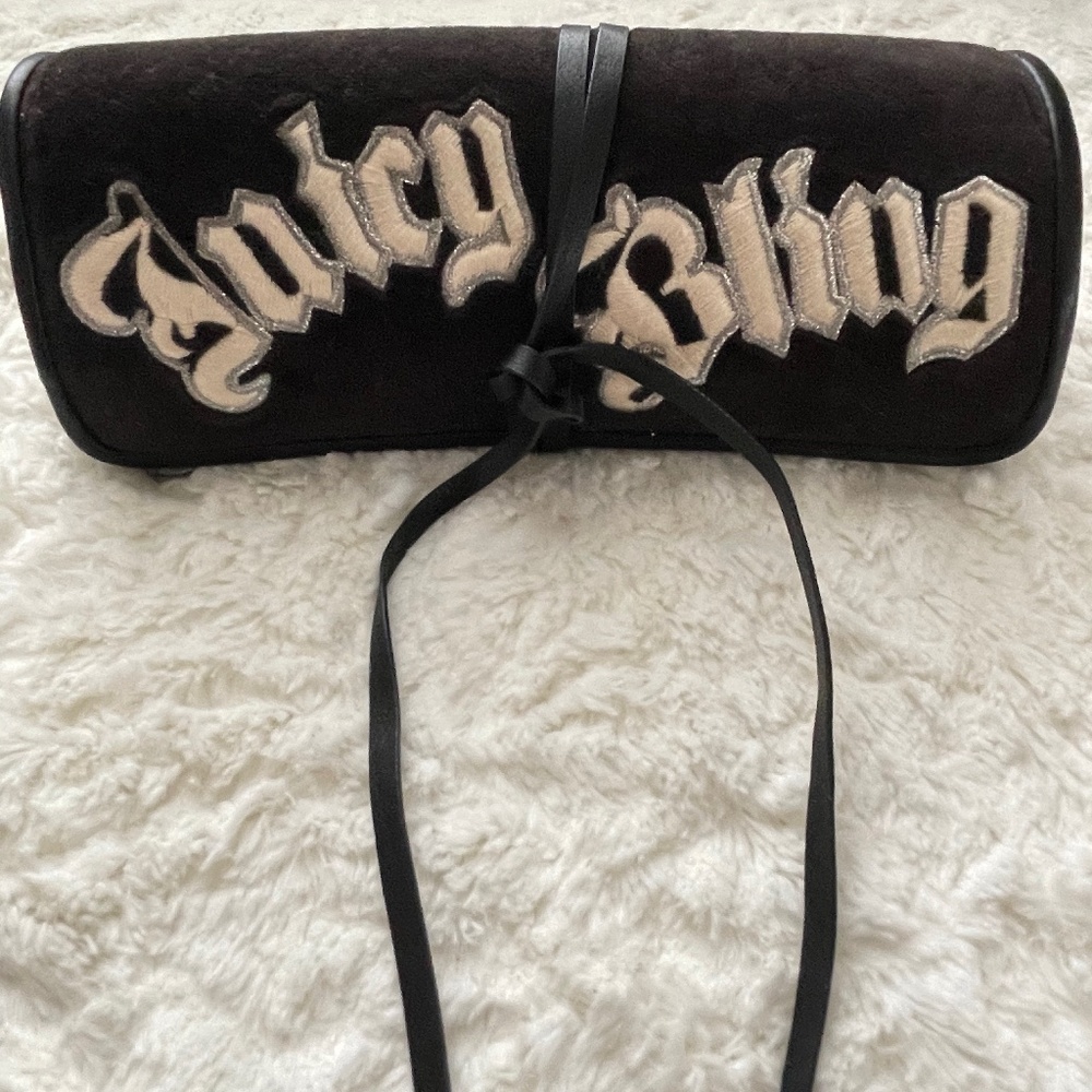 Juicy Couture Rare/Vintage Jewelry Travel Roll Black & Tan NEW NEVER USED